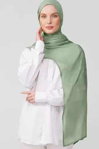 Green premium modal solid hijab