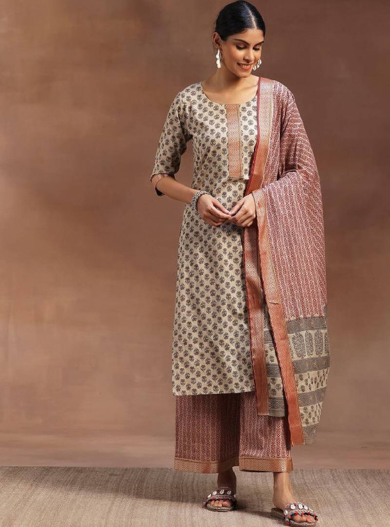 Women floral printed kurta with palazzos & dupatta