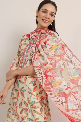Women floral printed kurta with palazzos & dupatta