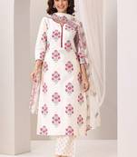Women floral printed kurta with trousers & dupatta