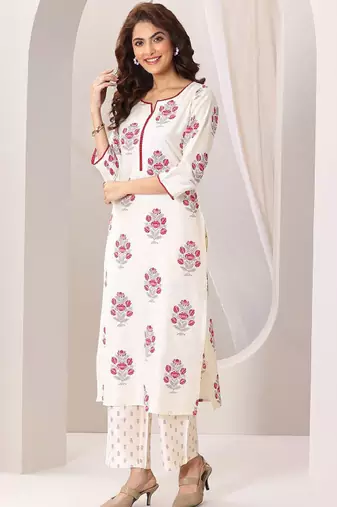 Women floral printed kurta with trousers & dupatta