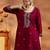 Floral embroidered sequinned pure silk straight kurta with lining
