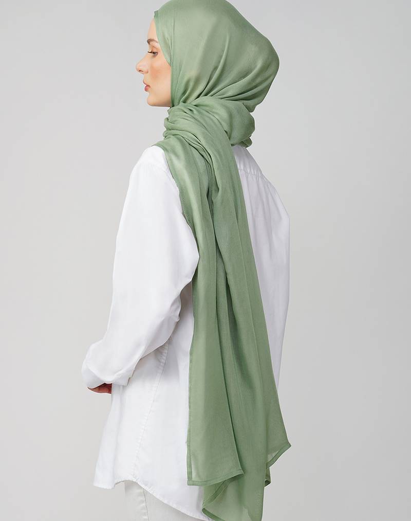 Green premium modal solid hijab