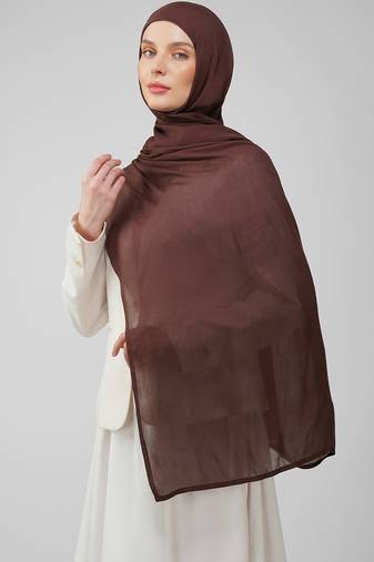 Brown premium modal solid hijab