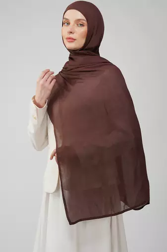 Brown premium modal solid hijab