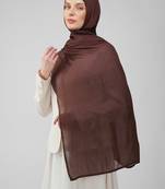 Brown premium modal solid hijab