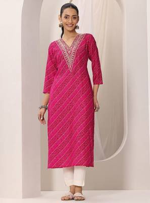 Women bandhani printed sequins indie prints kurta 2