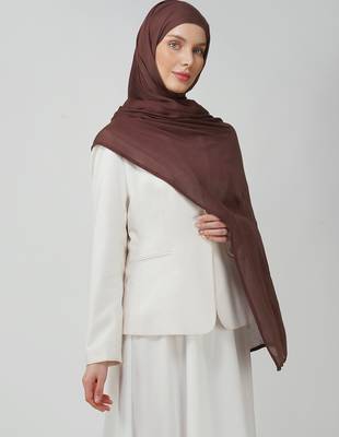 Brown premium modal solid hijab 3