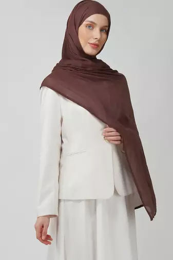 Brown premium modal solid hijab