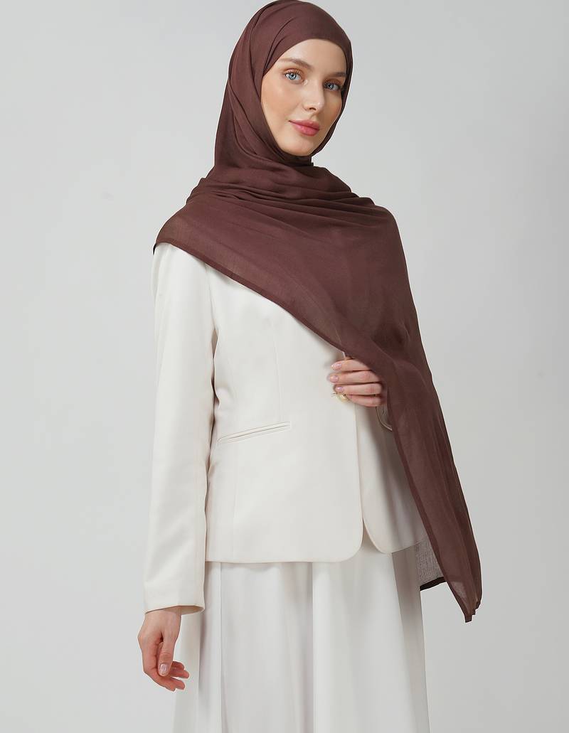 Brown premium modal solid hijab