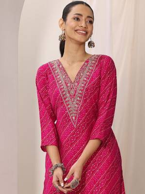 Women bandhani printed sequins indie prints kurta 3