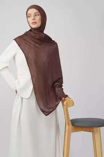 Brown premium modal solid hijab