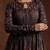 Womens blue printed cotton anarkali kurta with churidar & dupatta