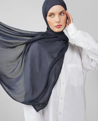 Navy blue premium modal solid hijab 1