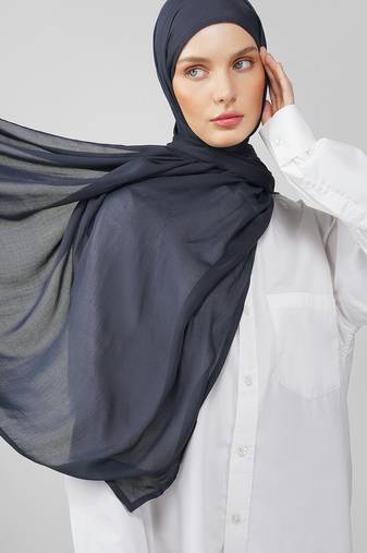 Navy blue premium modal solid hijab