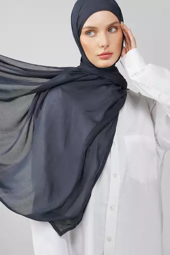 Navy blue premium modal solid hijab