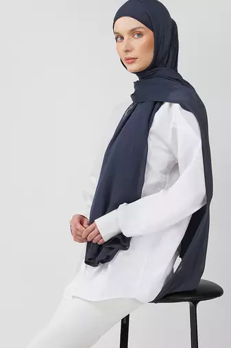 Navy blue premium modal solid hijab
