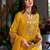 Women floral embroidered panelled sequinned kurta with trousers & with dupatta