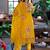 Women floral embroidered panelled sequinned kurta with trousers & with dupatta
