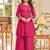 Floral embroidered thread work chanderi cotton a-line kurta with palazzos