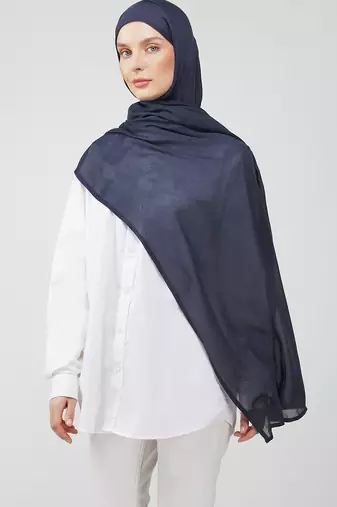 Navy blue premium modal solid hijab