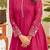 Floral embroidered thread work chanderi cotton a-line kurta with palazzos