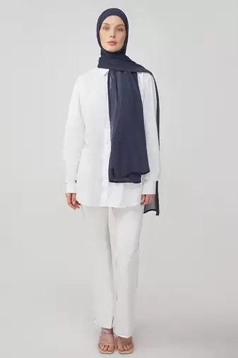 Navy blue premium modal solid hijab