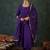 Embroidered square neck anarkali kurta with trousers and dupatta