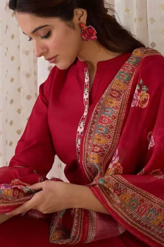 Straight kurta with trouser & dupatta