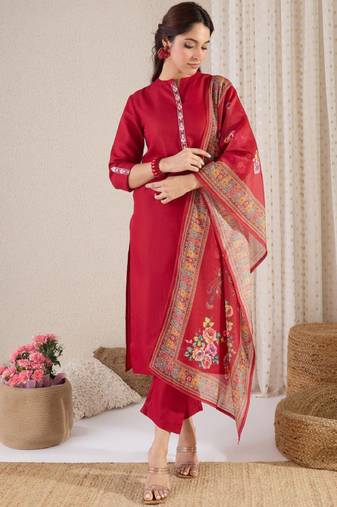 Straight kurta with trouser & dupatta