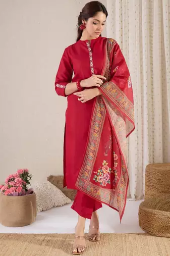 Straight kurta with trouser & dupatta