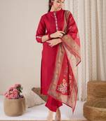 Straight kurta with trouser & dupatta