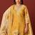 Women floral embroidered cotton kurta with trousers & dupatta