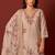 Women floral embroidered linen kurta with trousers & dupatta