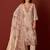 Women floral embroidered linen kurta with trousers & dupatta