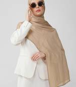Beige premium modal solid hijab