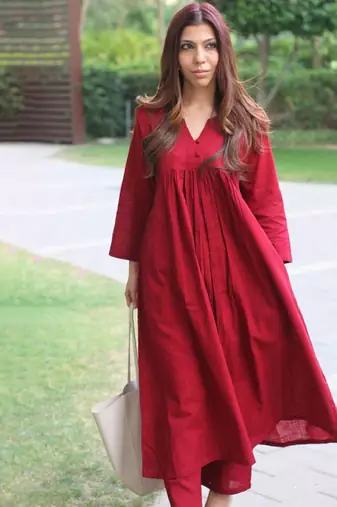 Women regular a-line kurta with trousers