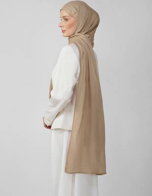 Beige premium modal solid hijab 4