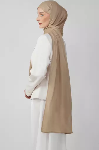 Beige premium modal solid hijab