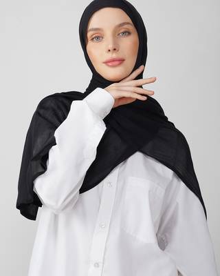 Black premium modal solid hijab 1