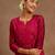 Floral embroidered notch neck chanderi silk straight kurta