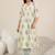 Women floral printed pleated kurta with trousers kurta sets