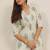 Women floral printed pleated kurta with trousers kurta sets