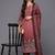 Floral printed notch-neck kurta with trousers and dupatta