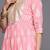 Womens pink yoke design cotton anarkali kurta with palazzos & dupatta