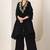 Floral embroidered mirror work a-line kurta with trousers and dupatta