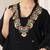 Floral embroidered mirror work a-line kurta with trousers and dupatta