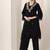 Floral embroidered mirror work a-line kurta with trousers and dupatta