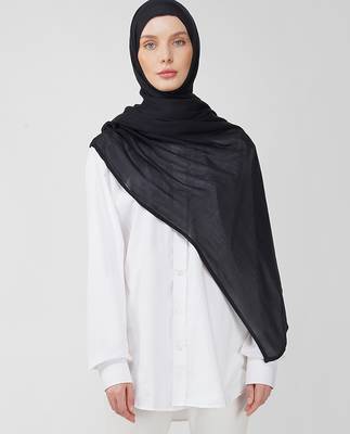 Black premium modal solid hijab 4