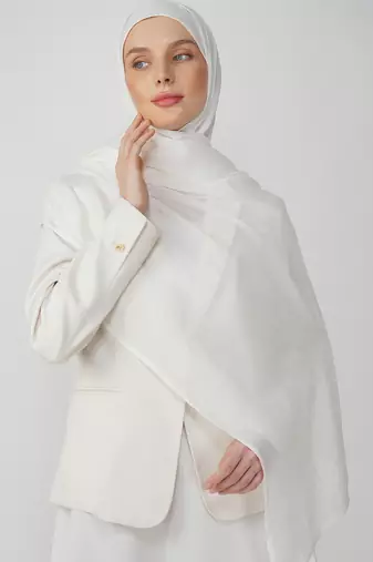 White premium modal solid hijab